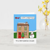 Frohe Weihnachts-Cousin Festhaus Karte (Gelbe Blume)