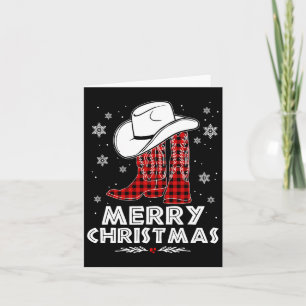 Frohe Weihnachts Cowboy Boots Red Buffalo Kariert  Karte
