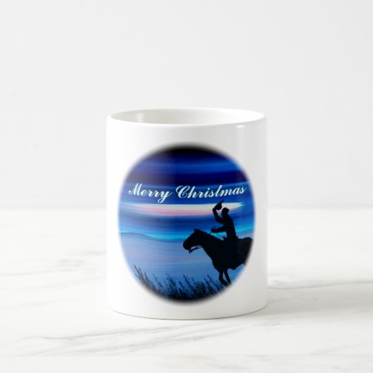Frohe Weihnachts Cowboy Rider Kaffeetasse (Mittel)