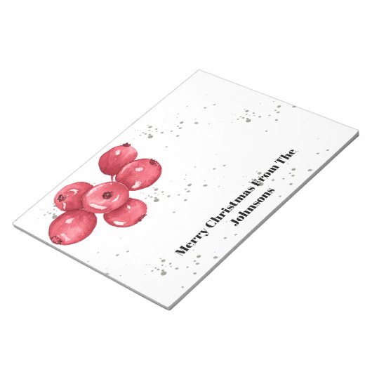 Frohe Weihnachts Cranberries Notepad Notizblock (angewinkelt)