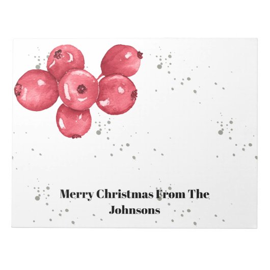 Frohe Weihnachts Cranberries Notepad Notizblock (Vorderseite)