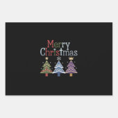 Frohe Weihnachts Cross Xmas Tree Retro Geschenkpapier Set (Vorderseite)
