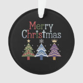 Frohe Weihnachts Cross Xmas Tree Retro Ornament (Vorderseite)