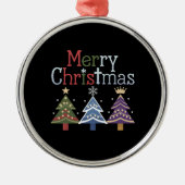 Frohe Weihnachts Cross Xmas Tree Retro Ornament Aus Metall (Vorne)