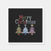 Frohe Weihnachts Cross Xmas Tree Retro Serviette (Vorderseite)