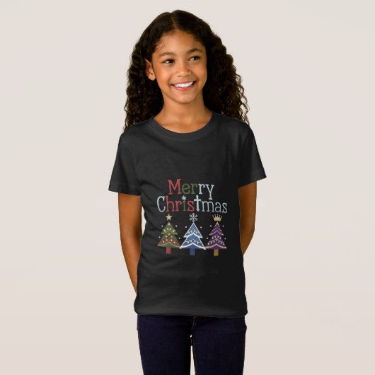 Frohe Weihnachts Cross Xmas Tree Retro T-Shirt (Vorne ganz)