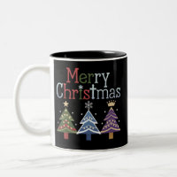 Frohe Weihnachts Cross Xmas Tree Retro