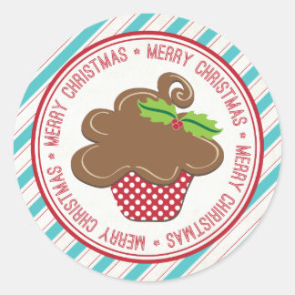 Frohe Weihnachts Cupcake Stickers