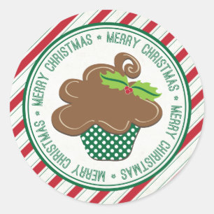 Frohe Weihnachts Cupcake Stickers
