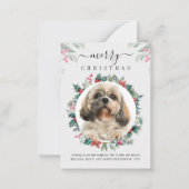 Frohe Weihnachts Custom Dog Foto Botanisch Mitteilungskarte (Vorderseite)