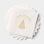 Frohe Weihnachts Custom Familienname Pine Tree Servietten Mit Folie (Insitu (Gestapelt))