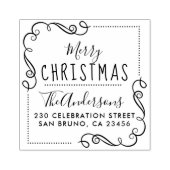 Frohe Weihnachts Custom Familienname Rücksendeadre Gummistempel (Prägung)