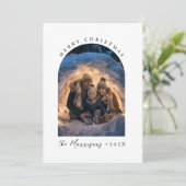 Frohe Weihnachts Custom Family Foto Feiertagskarte (Stehend Vorderseite)