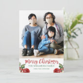Frohe Weihnachts Custom Family Foto Feiertagskarte (Stehend Vorderseite)