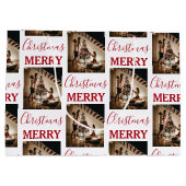 Frohe Weihnachts Custom Family Foto Große Geschenktüte (Rückseite)