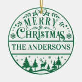 Frohe Weihnachts Custom Family Keepake Keramik Ornament (Vorne)