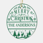 Frohe Weihnachts Custom Family Keepake Keramik Ornament (Links)