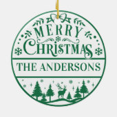 Frohe Weihnachts Custom Family Keepake Keramik Ornament (Hinten)