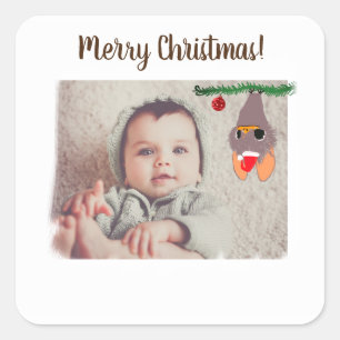 Frohe Weihnachts Custom Foto Aufkleber