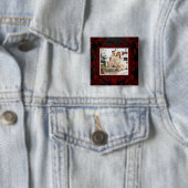 Frohe Weihnachts-Custom Foto Blue Button (Beispiel)