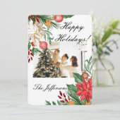 Frohe Weihnachts Custom Foto Grußkarte Save The Date (Stehend Vorderseite)