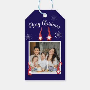 Frohe Weihnachts Custom Foto mit Funny Gnomes Geschenkanhänger