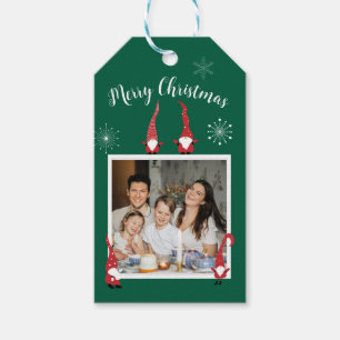 Frohe Weihnachts Custom Foto mit Funny Gnomes Geschenkanhänger