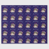 Frohe Weihnachts Custom Foto mit Funny Gnomes Geschenkpapier (Flach)