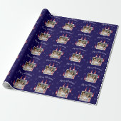 Frohe Weihnachts Custom Foto mit Funny Gnomes Geschenkpapier (Ungerollt)
