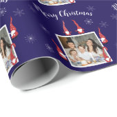 Frohe Weihnachts Custom Foto mit Funny Gnomes Geschenkpapier (Rolleneckpunkt)