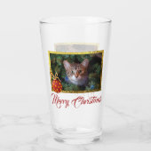 Frohe Weihnachts Custom Foto Pint Glass Glas (Rückseite)