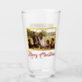 Frohe Weihnachts Custom Foto Pint Glass Glas (Vorderseite)
