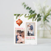 Frohe Weihnachts Custom Fotos Feiertagspostkarte (Stehend Vorderseite)