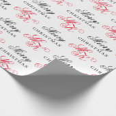 Frohe Weihnachts Custom Monogram Initials Xmas Geschenkpapier (Ecke)