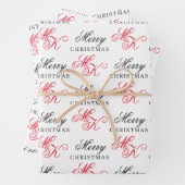 Frohe Weihnachts Custom Monogram Initials Xmas Geschenkpapier Set (Beispiel)