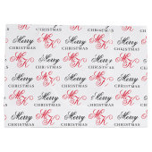 Frohe Weihnachts Custom Monogram Initials Xmas Große Geschenktüte (Rückseite)