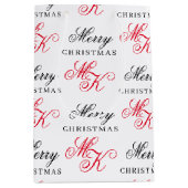 Frohe Weihnachts Custom Monogram Initials Xmas Mittlere Geschenktüte (Vorderseite)