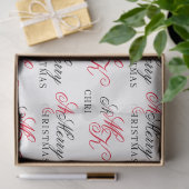 Frohe Weihnachts Custom Monogram Initials Xmas Seidenpapier (Geschenk)