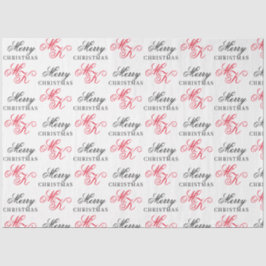 Frohe Weihnachts Custom Monogram Initials Xmas Seidenpapier