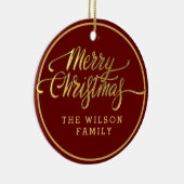 Frohe Weihnachts Custom Text Keramik Ornament (Rechts)