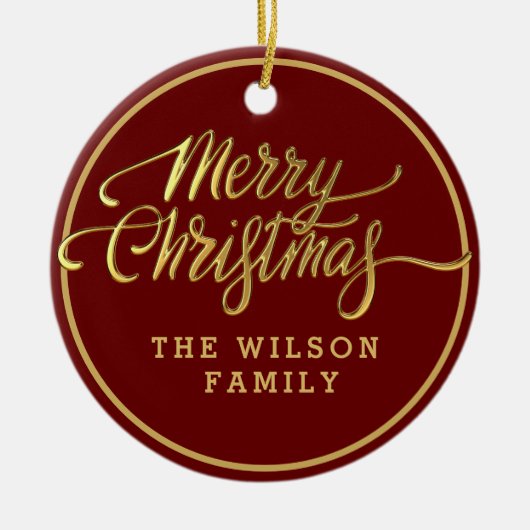 Frohe Weihnachts Custom Text Keramik Ornament (Vorne)