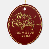 Frohe Weihnachts Custom Text Keramik Ornament (Links)