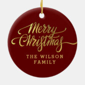 Frohe Weihnachts Custom Text Keramik Ornament (Hinten)