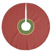 Frohe Weihnachts-Custom-Text Polyester Weihnachtsbaumdecke (Vorderseite)