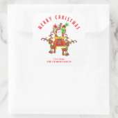 Frohe Weihnachts-Custom-Text Quadratischer Aufkleber (Tasche)