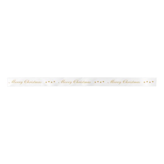Frohe Weihnachts Custom Text White Chic Satinband (Vorderseite)