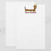 Frohe Weihnachts-Dackel Briefpapier (Vorne/Hinten)
