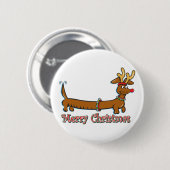Frohe Weihnachts-Dackel Button (Vorne & Hinten)
