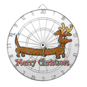 Frohe Weihnachts-Dackel Dartscheibe