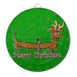 Frohe Weihnachts-Dackel Dartscheibe